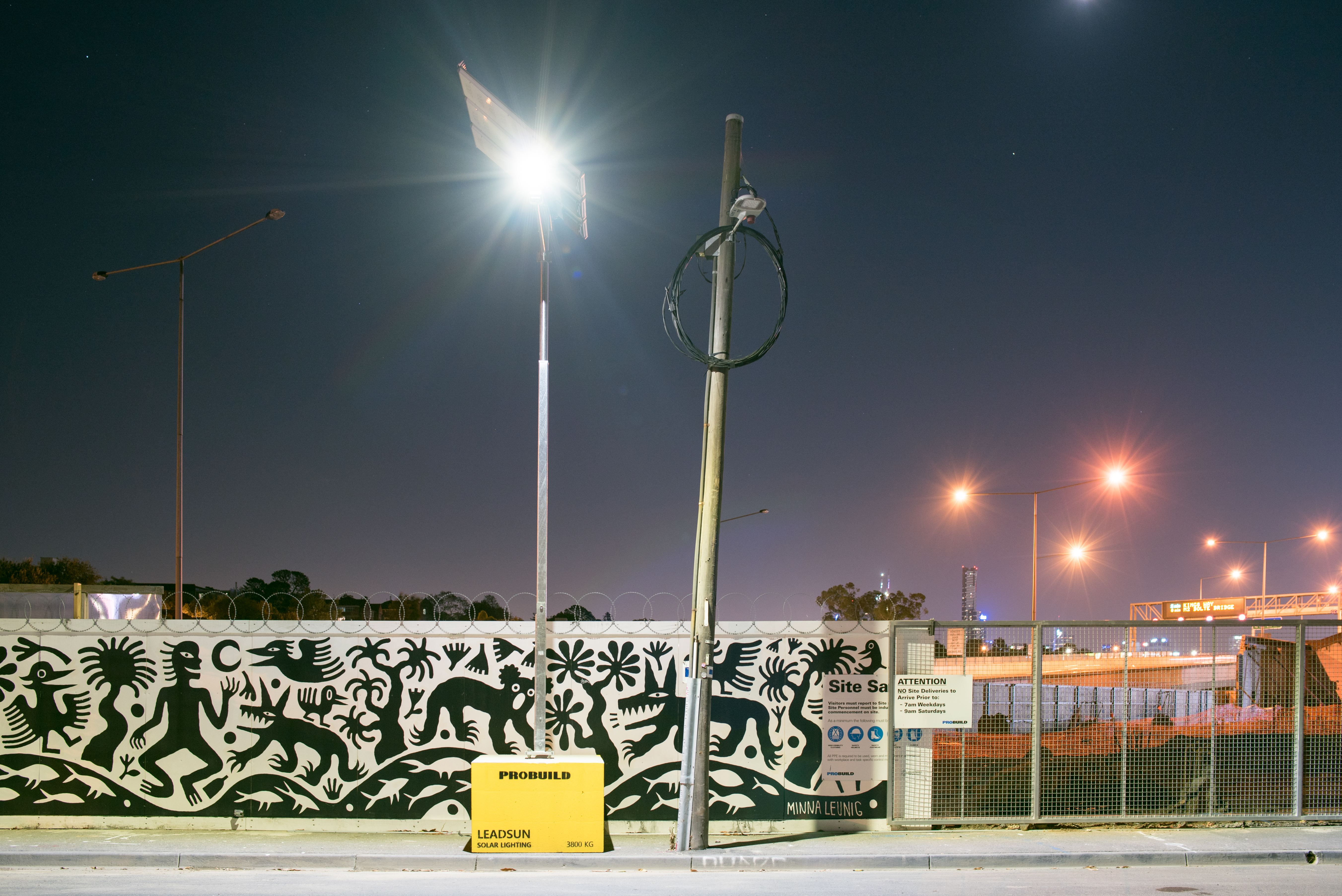 temporary construction site lighting