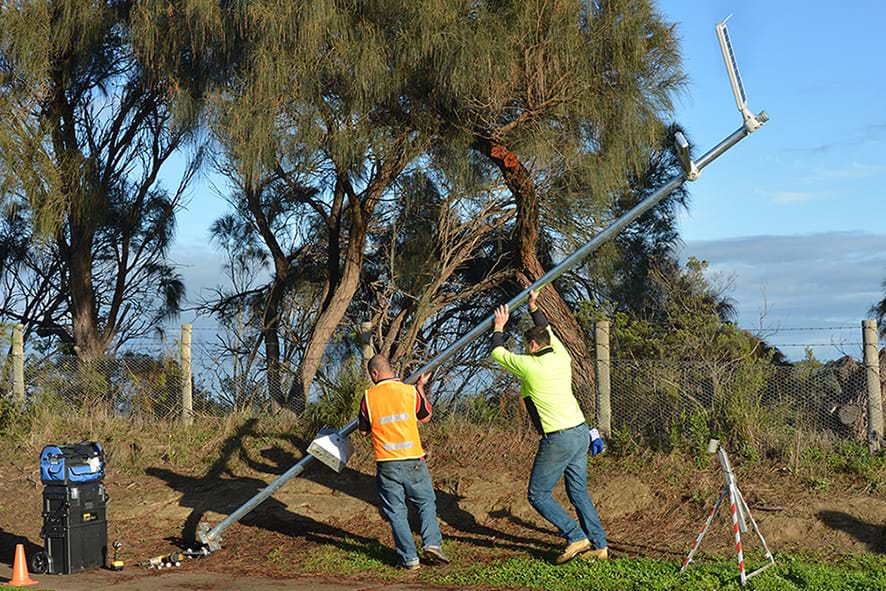 Public area poles solar lighting