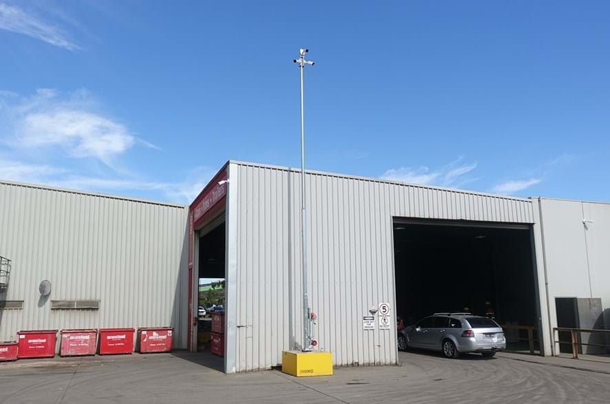 CCTV security camera lowerable tilt pole