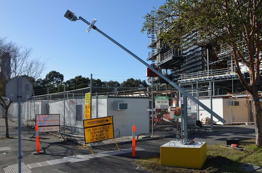 construction site time-lapse camera pole